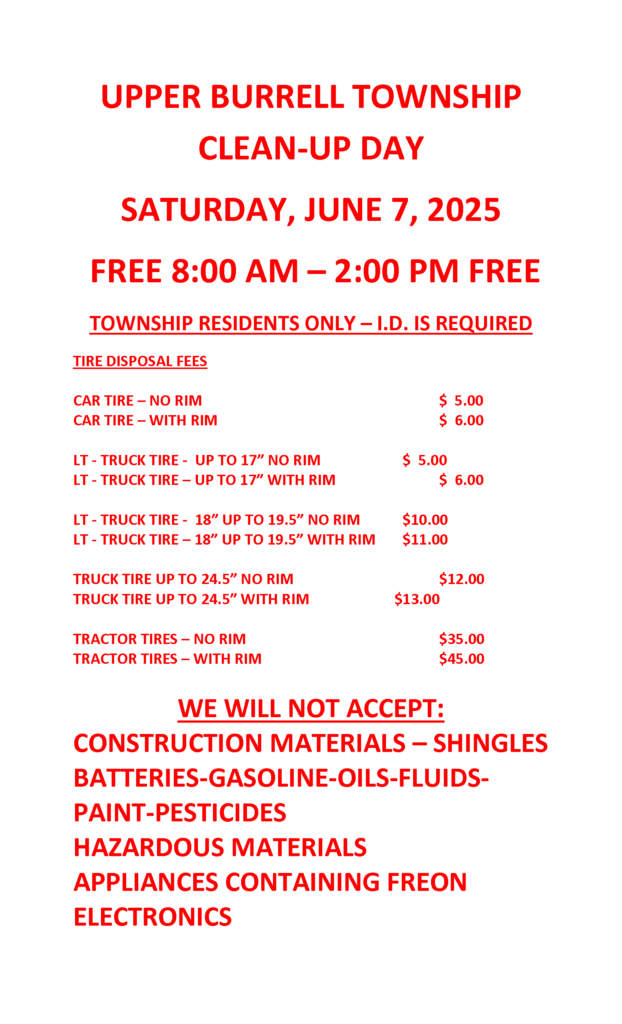 2025 Clean Up Days Flyer