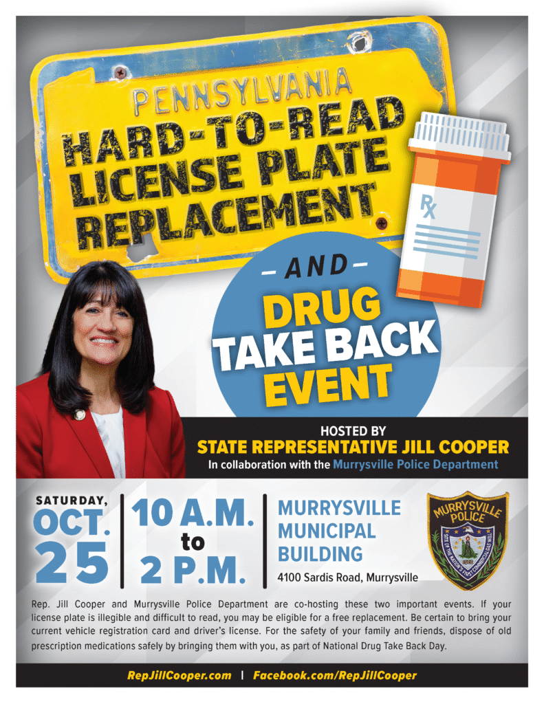 Hard-to-Read License Plate Replacement & Drug Take Back Event